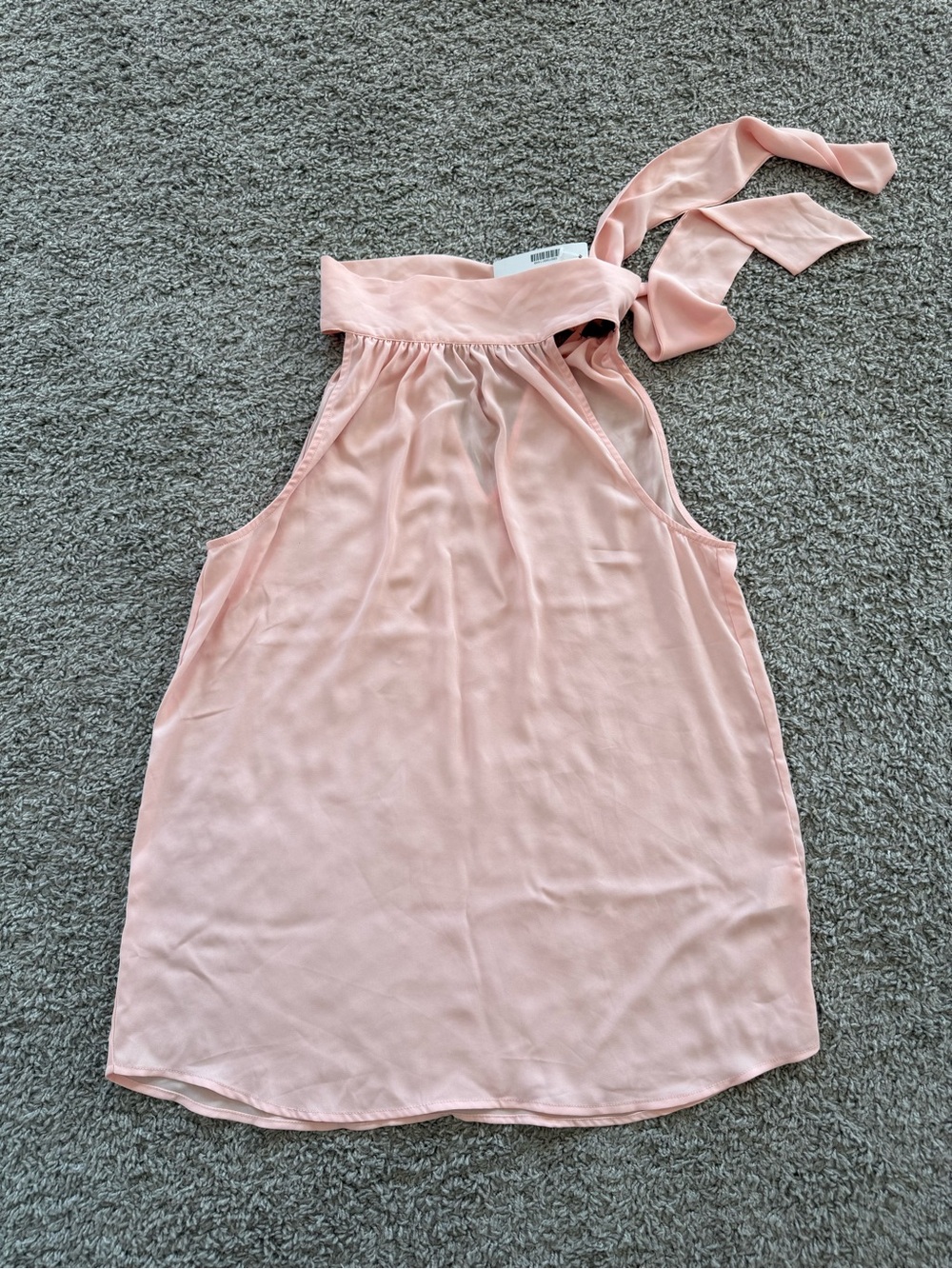 NWT J.Crew Tie-Neck, Sleeveless Top/Blouse, Light Pink, Sz 8 Tall